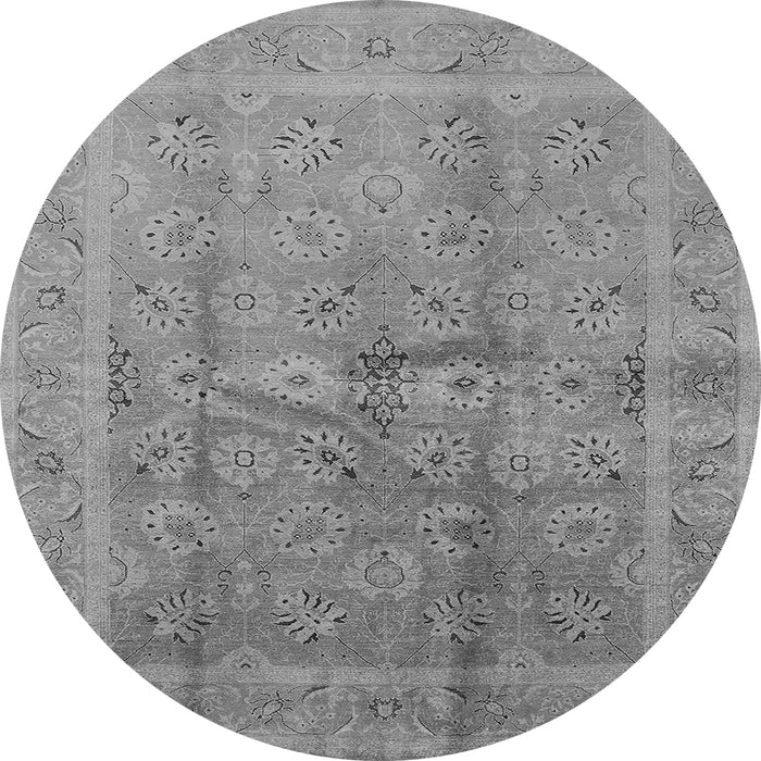 Round Oriental Gray Industrial Rug, urb2925gry