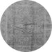 Round Oriental Gray Industrial Rug, urb2925gry