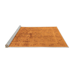 Sideview of Machine Washable Oriental Orange Industrial Area Rugs, wshurb2925org