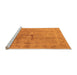 Sideview of Machine Washable Oriental Orange Industrial Area Rugs, wshurb2925org