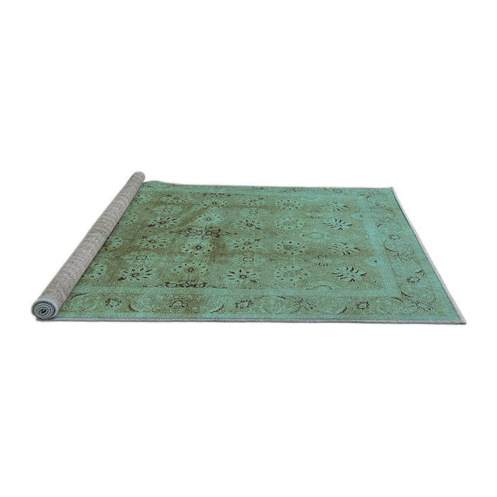Sideview of Machine Washable Oriental Light Blue Industrial Rug, wshurb2925lblu