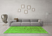 Machine Washable Oriental Green Industrial Area Rugs in a Living Room,, wshurb2925grn