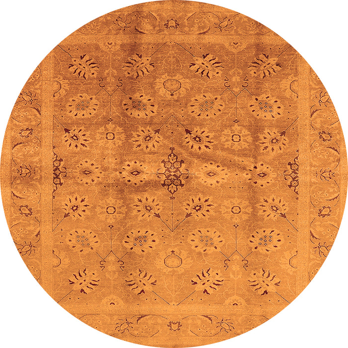 Round Oriental Orange Industrial Rug, urb2925org