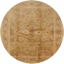 Round Machine Washable Industrial Modern Orange Rug, wshurb2925