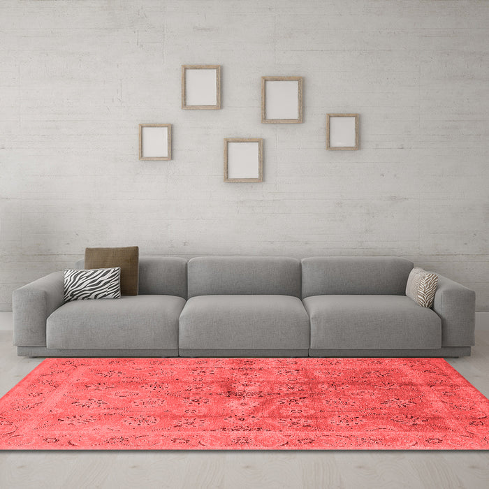 Industrial Red Washable Rugs