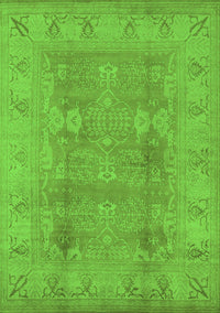 Oriental Green Traditional Rug, urb2926grn