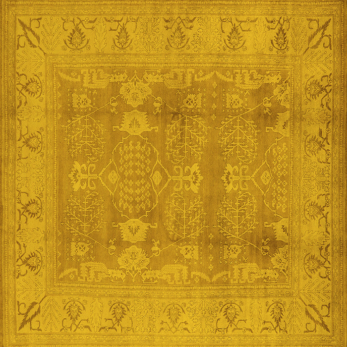 Square Oriental Yellow Traditional Rug, urb2926yw