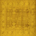 Square Oriental Yellow Traditional Rug, urb2926yw