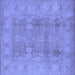 Square Oriental Blue Traditional Rug, urb2926blu