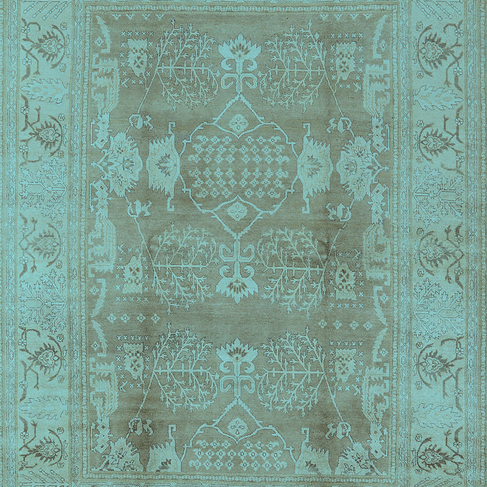Machine Washable Oriental Light Blue Traditional Rug, wshurb2926lblu