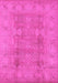 Machine Washable Oriental Pink Traditional Rug, wshurb2926pnk