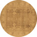 Round Oriental Brown Traditional Rug, urb2926brn