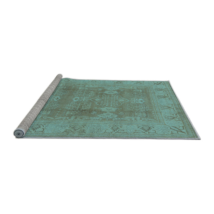 Sideview of Machine Washable Oriental Light Blue Traditional Rug, wshurb2926lblu