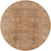 Round Mid-Century Modern Brown Sand Brown Oriental Rug, urb2926