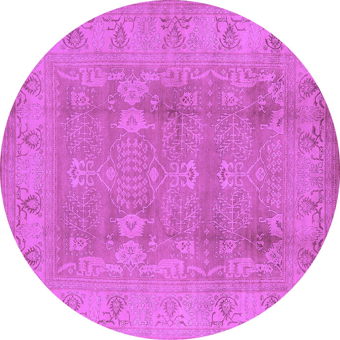 Round Oriental Purple Traditional Rug, urb2926pur