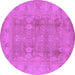 Round Oriental Purple Traditional Rug, urb2926pur