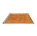 Sideview of Machine Washable Oriental Orange Traditional Area Rugs, wshurb2926org