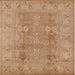 Square Mid-Century Modern Brown Sand Brown Oriental Rug, urb2926