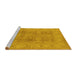 Sideview of Machine Washable Oriental Yellow Traditional Rug, wshurb2926yw