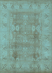 Oriental Light Blue Traditional Rug, urb2926lblu