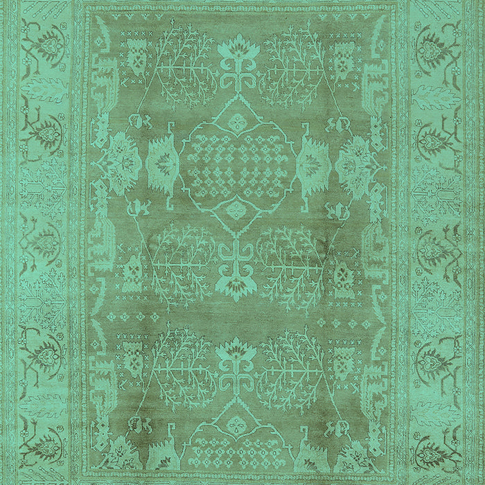 Machine Washable Oriental Turquoise Traditional Area Rugs, wshurb2926turq