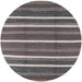 Round Machine Washable Industrial Modern Black Rug, wshurb2927