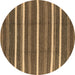 Round Oriental Brown Industrial Rug, urb2927brn