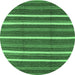 Round Oriental Emerald Green Industrial Rug, urb2927emgrn