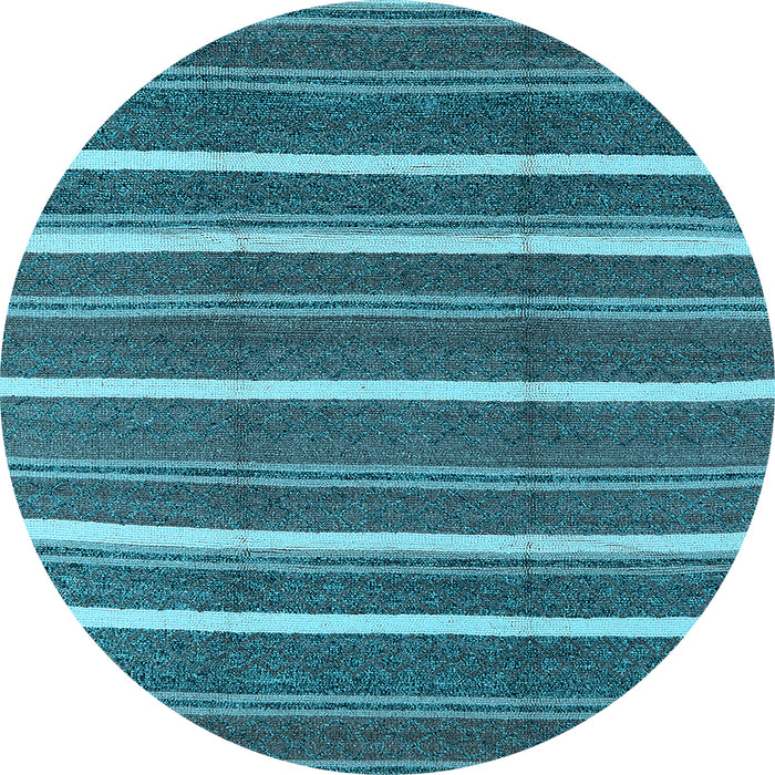 Round Oriental Light Blue Industrial Rug, urb2927lblu