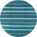 Round Oriental Light Blue Industrial Rug, urb2927lblu