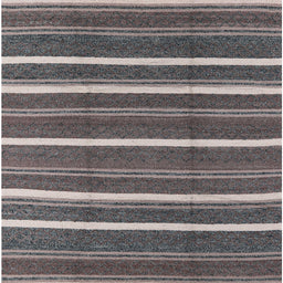 Square Mid-Century Modern Black Oriental Rug, urb2927