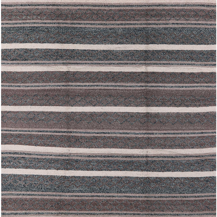 Square Mid-Century Modern Black Oriental Rug, urb2927