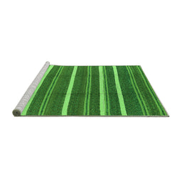 Sideview of Machine Washable Oriental Green Industrial Area Rugs, wshurb2927grn