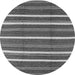 Round Oriental Gray Industrial Rug, urb2927gry