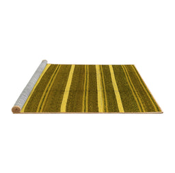 Sideview of Machine Washable Oriental Yellow Industrial Rug, wshurb2927yw