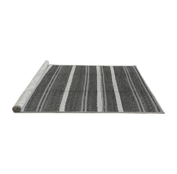 Sideview of Machine Washable Oriental Gray Industrial Rug, wshurb2927gry