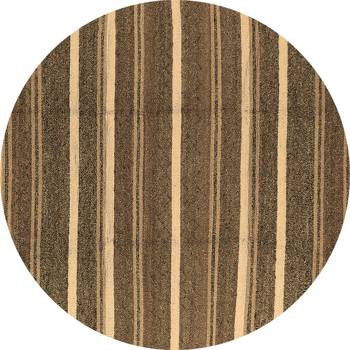 Round Machine Washable Oriental Brown Industrial Rug, wshurb2927brn