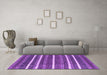 Machine Washable Oriental Purple Industrial Area Rugs in a Living Room, wshurb2927pur
