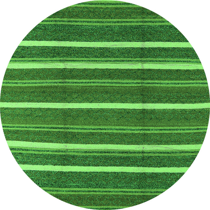 Round Oriental Green Industrial Rug, urb2927grn