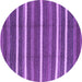 Round Machine Washable Oriental Purple Industrial Area Rugs, wshurb2927pur