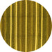 Round Oriental Yellow Industrial Rug, urb2927yw