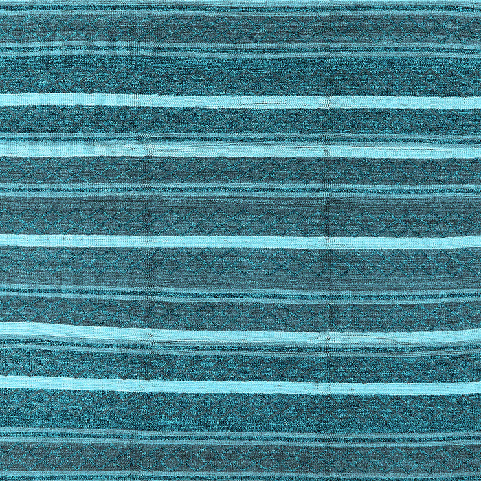 Square Machine Washable Oriental Light Blue Industrial Rug, wshurb2927lblu