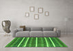 Machine Washable Oriental Green Industrial Area Rugs in a Living Room,, wshurb2927grn