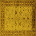 Square Oriental Yellow Traditional Rug, urb2928yw