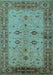 Machine Washable Oriental Light Blue Traditional Rug, wshurb2928lblu