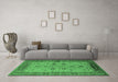 Machine Washable Oriental Emerald Green Traditional Area Rugs in a Living Room,, wshurb2928emgrn