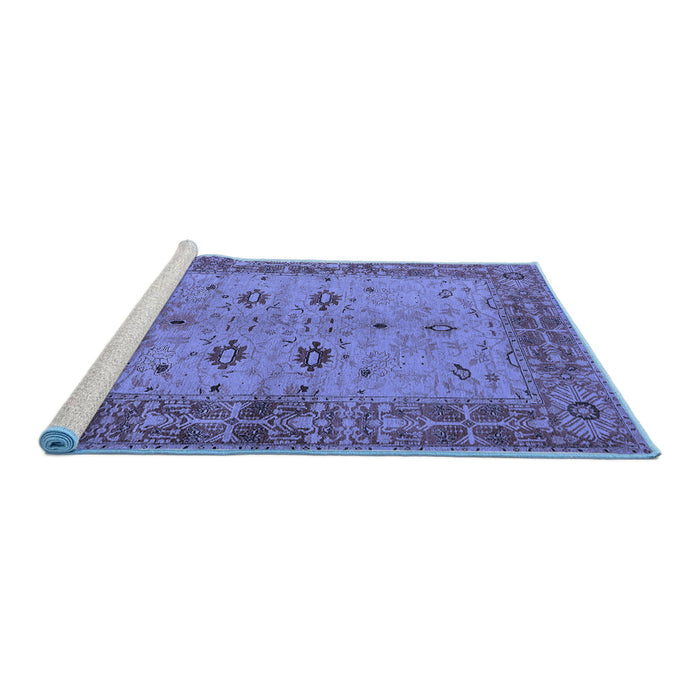 Sideview of Machine Washable Oriental Blue Traditional Rug, wshurb2928blu