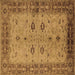 Square Oriental Brown Traditional Rug, urb2928brn
