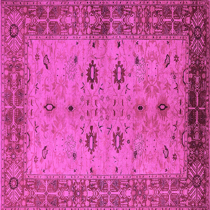 Square Oriental Pink Traditional Rug, urb2928pnk