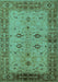 Machine Washable Oriental Turquoise Traditional Area Rugs, wshurb2928turq